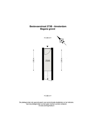 Plattegrond - Bestevâerstraat 273B, 1055 TP Amsterdam - Bestevaerstraat 273B - Amsterdam - Begane grond - 2D.jpeg